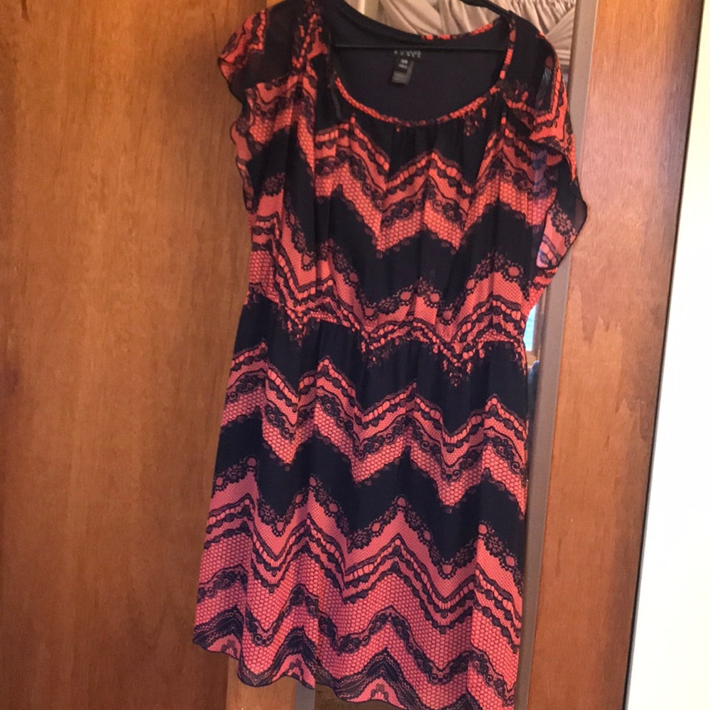 Cute summer dress navy and coral
